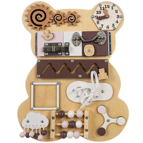Placa senzoriala busy board, Zola®, dezvoltarea motricitatii fine, Montessori, ursulet,  39 x 29.7 x 9 cm Placa senzoriala busy board, Zola®, dezvoltarea motricitatii fine, Montessori, ursulet,  39 x 29.7 x 9 cm